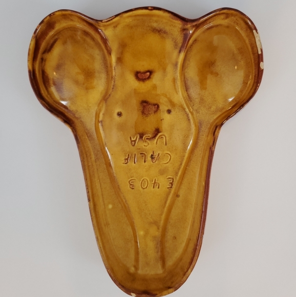 California Pottery E403 Gold Double Spoon Rest and S & P Shaker Holder - Picture 5 of 8